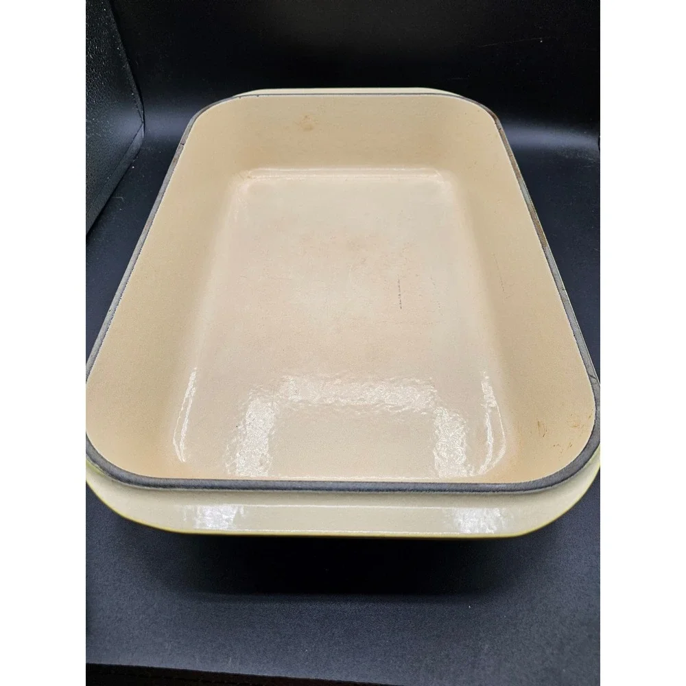 Le Creuset Enameled Cast Iron Rectangular Roaster Pan 40 Soleil Yellow France